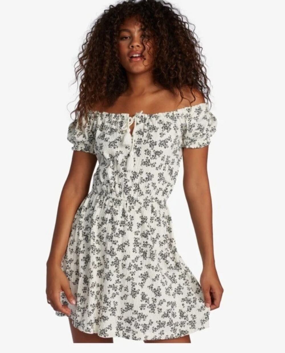 Roxy Off The Shoulder After The Beach Floral Dress Size Med